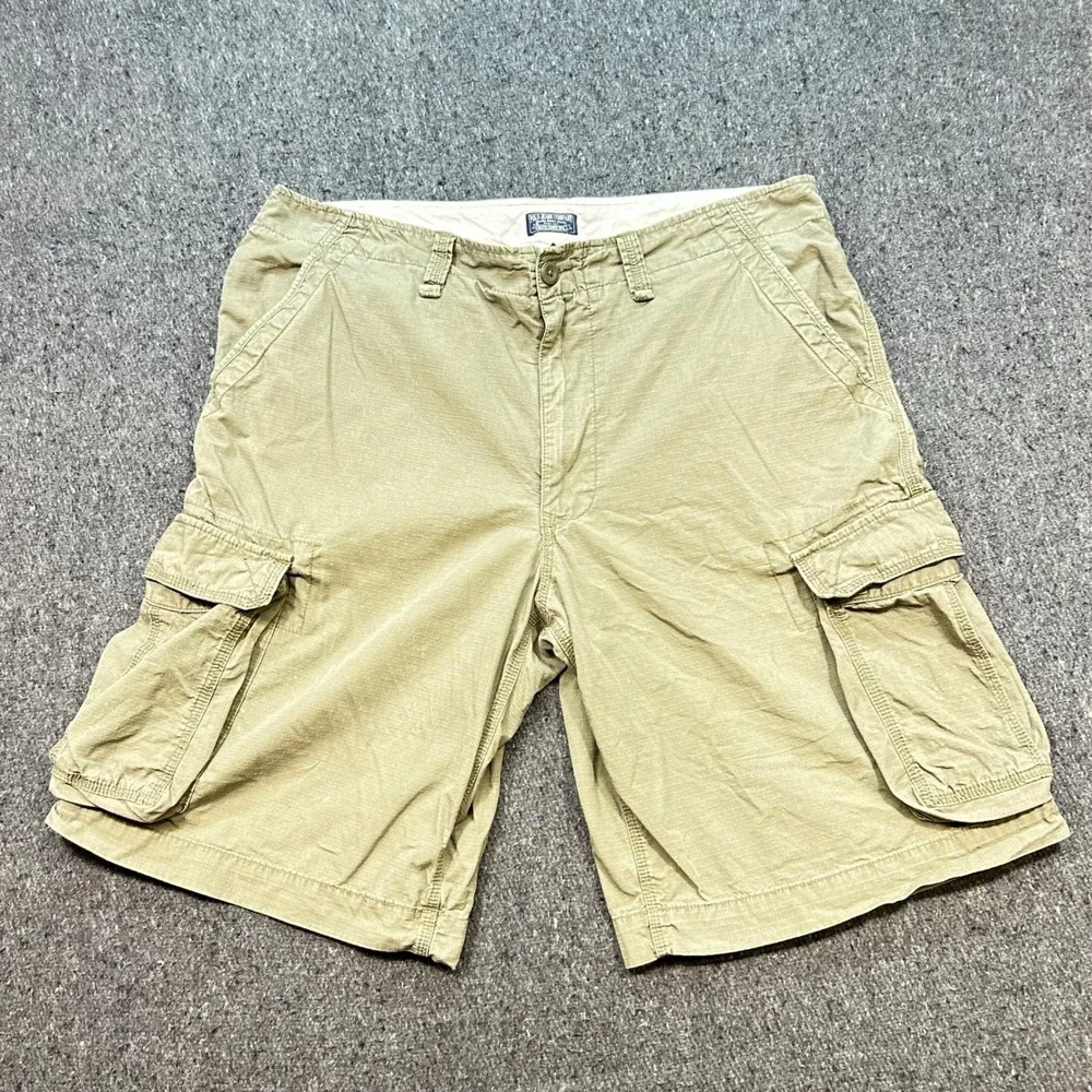 Polo Jeans Co Ralph Lauren Gorpcore Mens 40 Khaki Ripstop‎ Cargo Shorts Utility